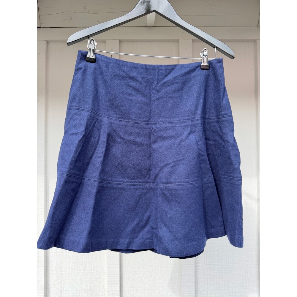 Boden Womens US 8R UK 12R Navy Wool Blend A-line Knee Length Flared Skirt Preppy